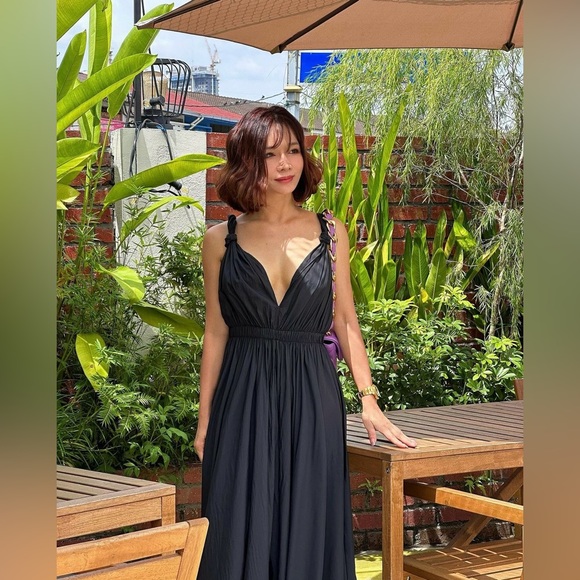 🆕ZARA LONG NYLON DRESS | NAVY BLUE - Picture 4 of 12